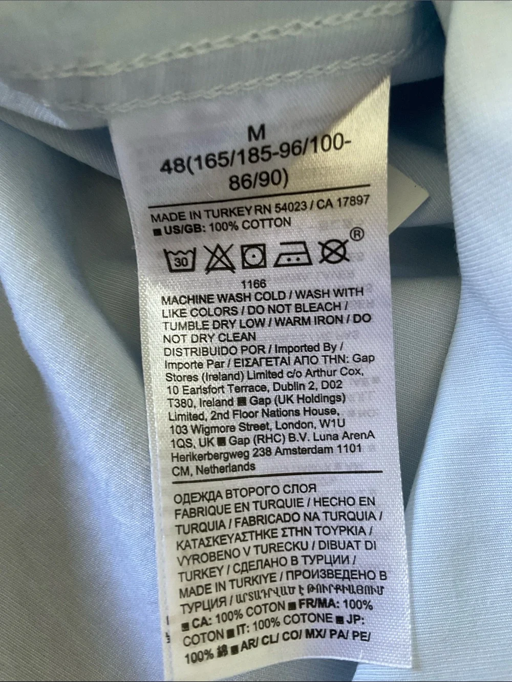 Banana Republic Slim Fit Cotton Poplin Button Front Shirt SZ M Country Blue